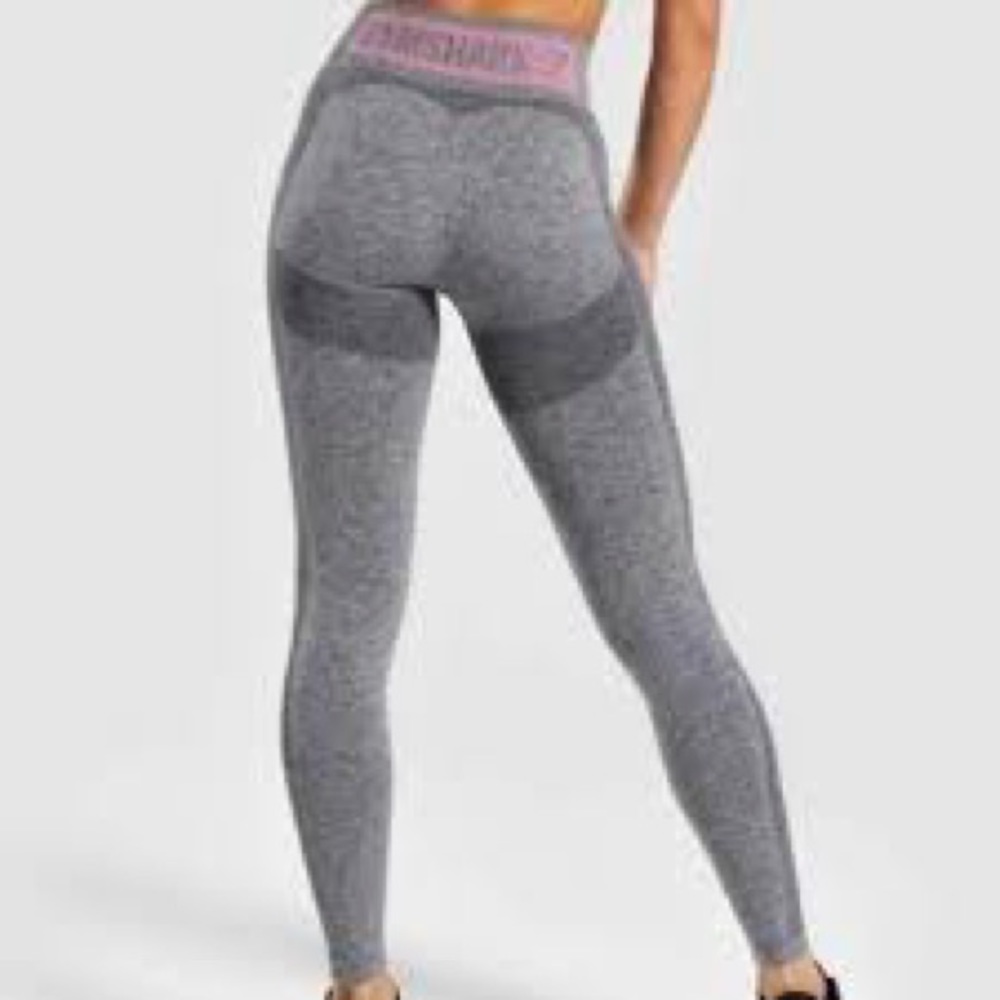 Gymshark Flex High Waisted Leggings | Grey/Pink | M